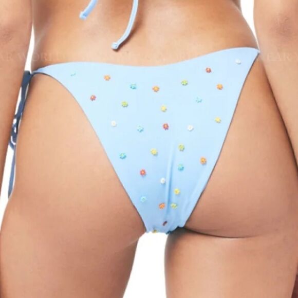 L*SPACE Beaded BRITTANY-LENNOX BIKINI BOTTOM Large - Picture 3 of 7